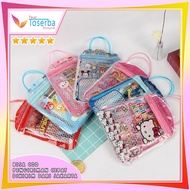 Stationery Set 6 in 1 Free Bag Alat Tulis Anak Sekolah Buku Pulpen Penghapus Pengaris Import