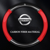 Bọc Vô Lăng Da Sợi Carbon Nissan Nutup Stereng No Smell Almera Xtrail Navara Teana
