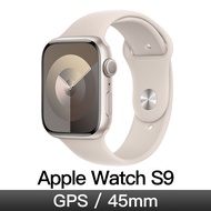 Apple Watch S9 GPS 45mm 星光鋁/星光運動錶帶-M/L MR973TA/A