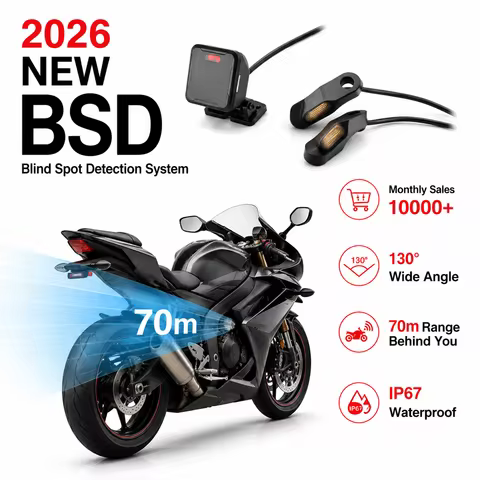 77GHz Motorcycle BSD Blind Spot Detection System, IP67 Waterproof, Suitable for BMW R 1300 GS, S 100