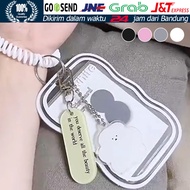 Photocard Holder Kpop ID Card Case Holder Tempat Kartu Gantungan Kunci Name Tag Keychain Lucu 3" inc