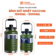 Fuchui Thermos Bottle Large Capacity 1500ml - 2000ml, Retains Heat for 8-12 Hours
