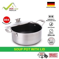 Premium SUS304 Non-Stick Honeycomb Soup Pot 26 cm 不锈钢不粘蜂窝汤锅