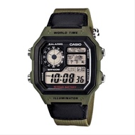 [Luxolite]*New Arrival* Casio General AE-1200WHB-3BVDF Youth Digital Army Nylon Strap Watch AE-1200WHB-3B