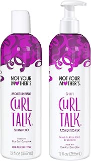 Not Your Mother's Curl Talk Shampoo and Conditioner (2-Pack) - 12 fl oz Each - Cleanse, Hydrate, Moi