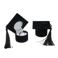 NICE Unique Graduation Hat Rings Box Leather Jewelry Case Rings Storage Box