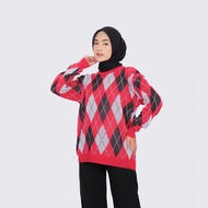 Kalila Argyle Korean Women's Oversized Sweater, Premium Thick Knit, Latest