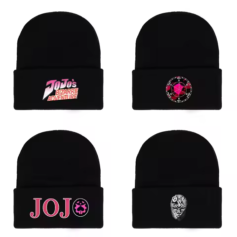 Anime hat JoJo's Bizarre Adventure Kujo Jotaro Costume Cosplay adult kids cap casual embroidery knit