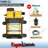 POMPA DC 12V DOUBLE PUMP MOTOR 140 PSI ORIGINAL SINLEADER BEVEL - DRAT