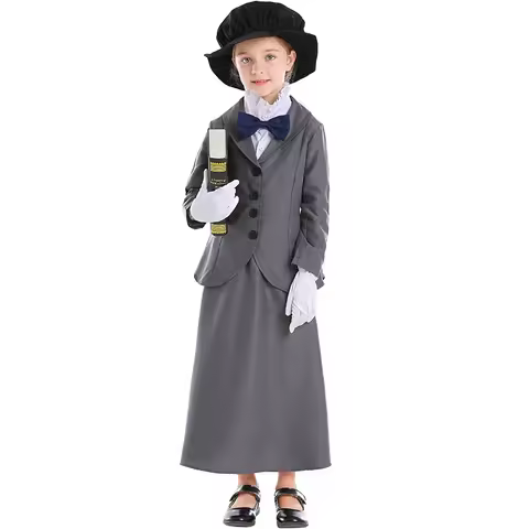 Children's English Magic Nanny Costume Retro Teacher Dress Set Halloween Costume Mary Poppins Costum