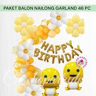 Paket Balon NAILONG DINO KUNING GARLAND 46 / Dekorasi Ulang Tahun NAILONG
