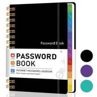 TREES Password Book With Colorful Alphabetical Tabs, 8.4" X 5.8" Hardcover Password Keeper & Interne