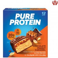 PURE PROTEIN - 高蛋白巧克力花生焦糖純蛋白棒，1.76 盎司，12 包 [此日期前最佳 1日11月2024年 ]