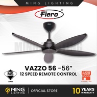 (Sirim) Fiero Ceiling Fan Vazzo 56 Remote Control 6+6 Speed 5 ABS Blade Kipas Siling Syiling Cooling