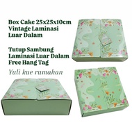 Cake Box 25x25x10cm Vintage Laminated Inside and Out Duplex Material 400gr thick Packaging Box Kotak