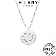 HILARY JEWELRY 純銀項鏈 Original Necklace Perempuan Rantai Women Smiley 925 Sterling Retro Leher Perak Accessories Pendant Korean For Chain Silver N295