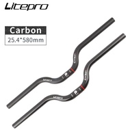 Litepro Bike Handlebar Carbon Fiber 25.4mm 580mm Riser Bar Use For Brompton JAVA Fnhon Dahon Folding Bike