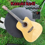 กีต้าร์ Kazuki kz41 โปร่งไฟฟ้า 41 นิ้ว ภาคไฟฟ้า gtone gt4 (ออกงานได้) พร้อมกระเป๋าปิ๊กและอุปกรณ์เสริ