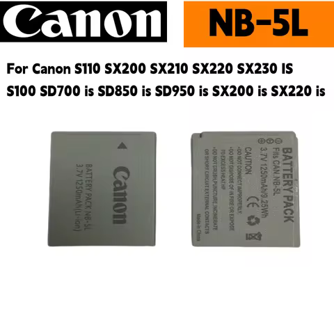 Original NB-5L NB5L Battery 1250mAh For Canon S110 SX200 SX210 SX220 SX230 IS S100 SD700 is SD850 is