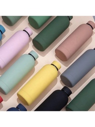 1pc Multicoloured 350/500/750ml/12/17/25oz Insulated Water Bottle With Small Mouth And Shaped Design