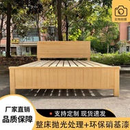 Tenon Solid Wood Bed Double Bed Bed Pine Bed Wooden Bed 1.5m1.2m Single Bed 1.8m Craft Bed Rental Ro