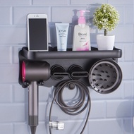 Dyson Hair Dryer Bracket dyson Hair Dryer Rack Space Aluminum Black Perforation-Free Hair Dryer Stor