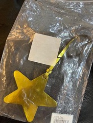 #蛇年行大運 全新 COACH 皮革 金黃 鏡面感 星星 鑰匙圈 行李吊牌 掛飾 中華隊 無敵星星