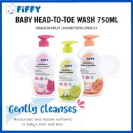 FIFFY HEAD TO TOE BABY WASH 750ML - DRAGONFRUIT | HONEYDEW | PEACH