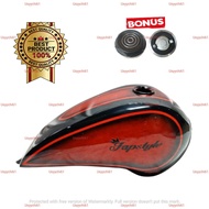 Tangki Cat Teardrop Japstyle Chopper Bobber Custom Motif Merah