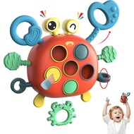 Toddler Travel Toys Food Grade Silicone Pull String Activity Infant Teething Toys, Sensory Montessor