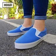 [ส่งเร็วพิเศษ!] HOGO รองเท้าผ้าใบ รองเท้าผ้าใบผู้หญิง Slipon นิ่มสุดๆ กันลื่น ทนทาน คู่เดียวเอาอยู่ 