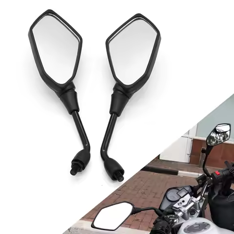 1 Pair Motorcycle Rear View Mirrors For KAWASAKI Z900 ER6N Z800 Z750 Z1000SX Honda CRF 450 CRF XR XL