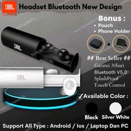 jbl headset bluetooth wireless earphone bluetooth headset wireless jbl - hitam
