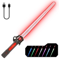 Light Up Saber for Kids, Dual Light Sword RGB 7 Colors Changeable with 3 Modes FX Sound, Expandable 