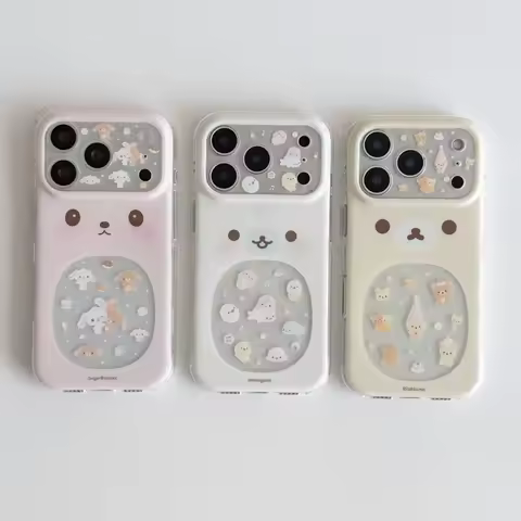 INS Cute Seal bear cat Phone Case For iPhone 17e 17 16 16e 15 14 13 12 11 Mini Pro Max X XR XSMax 7