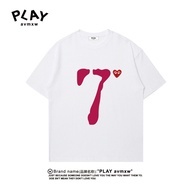 CDG new couple short sleeve short sleeve cotton number 7 printed love Joker shirt T-shirt