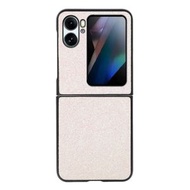 全城熱賣 - 適用於 OPPO Find N2 Flip 閃粉三劍客PU手機殼（白色）