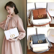 DIOR Monten Bag 30 MONTAIGNE Handbag Black Glossy Cowhide iao Female Bag