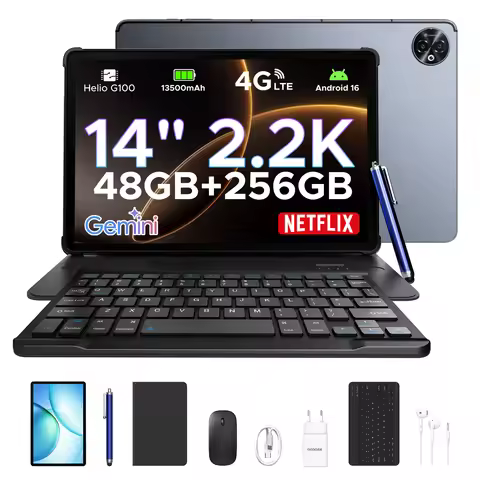 DOOGEE 2-in-1 PC Tablet Tab E3 Max Gmini AI 14" Screen 2.2K Battery 13500mAh Android 16 48GB(8+40) 2