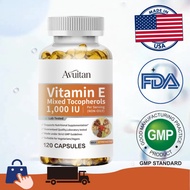 Avuitan Vitamin E 1000 IU 120 Capsules Blended with D-Alpha Tocopherol Antioxidant
