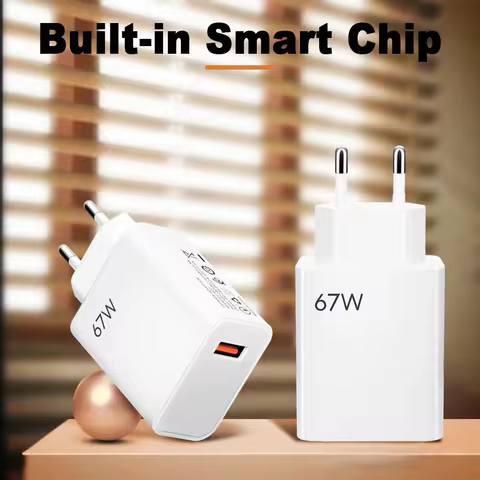 EU 67W USB Super Fast Charging Quick Charger with Type Cable Mobile Phone Charger Adapter For iPhone