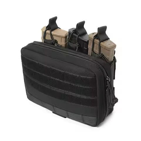 Tactical Mag Admin Pouch Molle Utility Tool Pouch Medical EMT Organizer with Triple Stacker Magazine