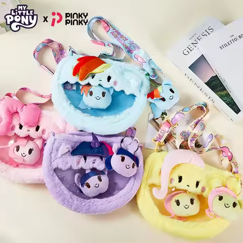 My Little Pony Plush Crossbody Bag Fluttershy Rainbow Dash Pinkie Plush Coin Purse Cartoon Soft Stuf