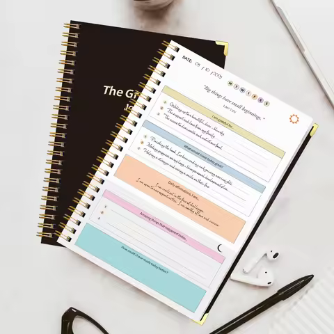 A5 Prayer Book Gratitude Journal Spiral Notebook, Daily Reflection & Positive Affirmation Planner fo