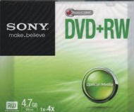 索尼 SONY 4.7GB DVD+RW 4X 覆寫片(單片盒裝)(每片35元)