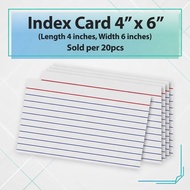 20pcs Index Card ¼ 4x6 inches - Repack for School Teacher
