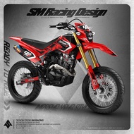 Decal Stiker CRF 150 L Full Body Warna Putih Hitam Merah Keren