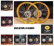 #ชุดล้อ SHARK SPEED ขนาด 1.40x17 ดุมกลึงเงา ใส่ W125R S X / W100S UBOX รุ่นมีสายไมล์ เลือกสีได้ ใส่ใ