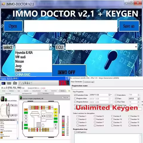 2023 New IMMO DOCTOR V2.1 With Unlimited KEYGEN MULTI BRAND Immo Off Software ECU Chip Tuning for si