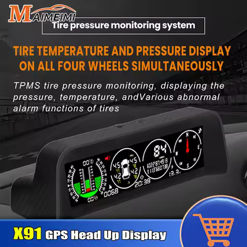 4 in 1 Car GPS HUD Head Up Display With TPMS Tire Pressure Sensor Speedmeter Slope Meter Inclinomete